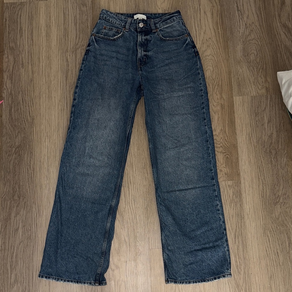 H&M Dark Blue Straight Leg Women's Jeans